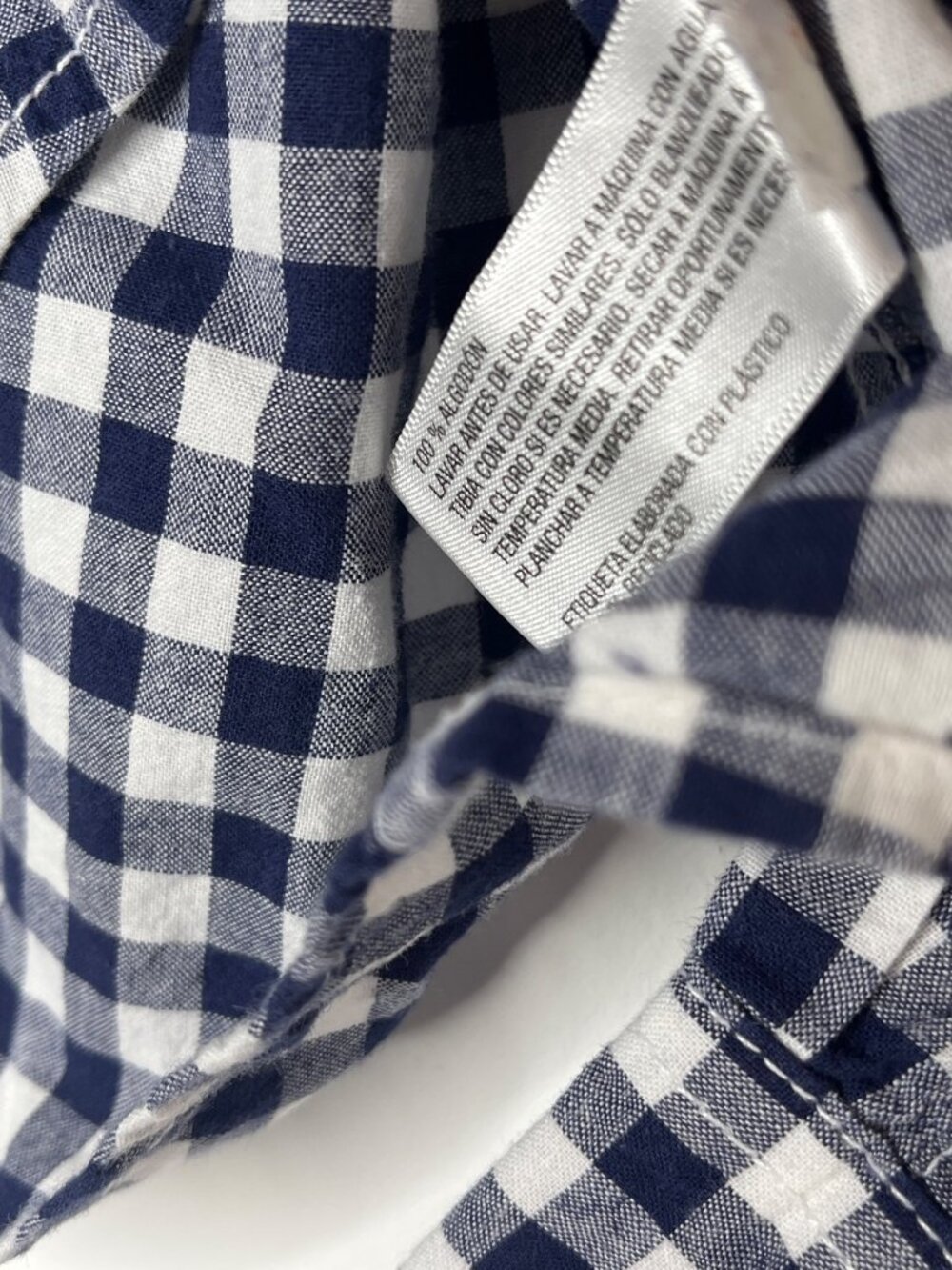 Cat & Jack Boys Plaid Button Down Shirt XS 4-5 Blue White Long Sleeve - Picture 4 of 12